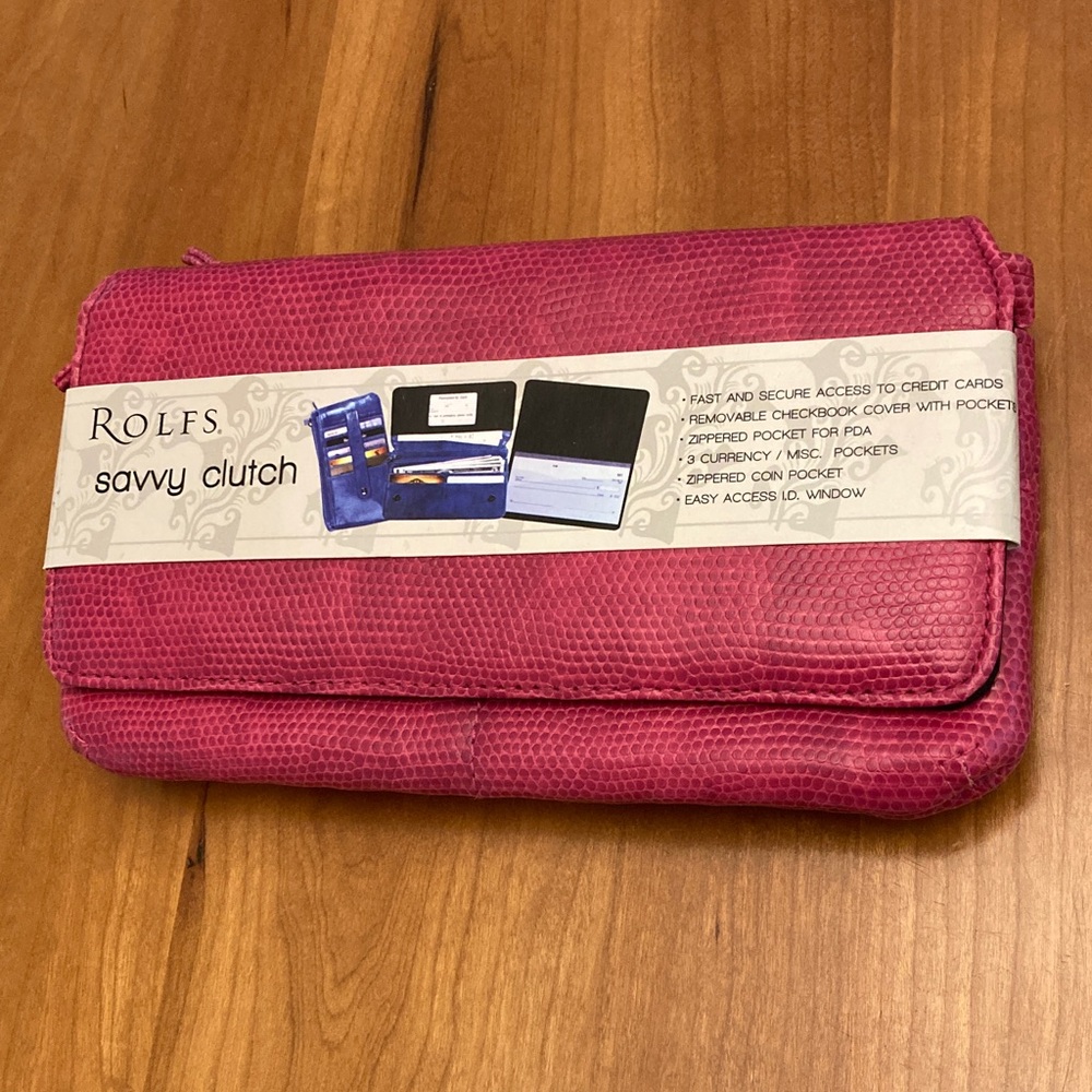 Rolfs Fuchsia Savvy Clutch with checkbook - Picture 1 of 8